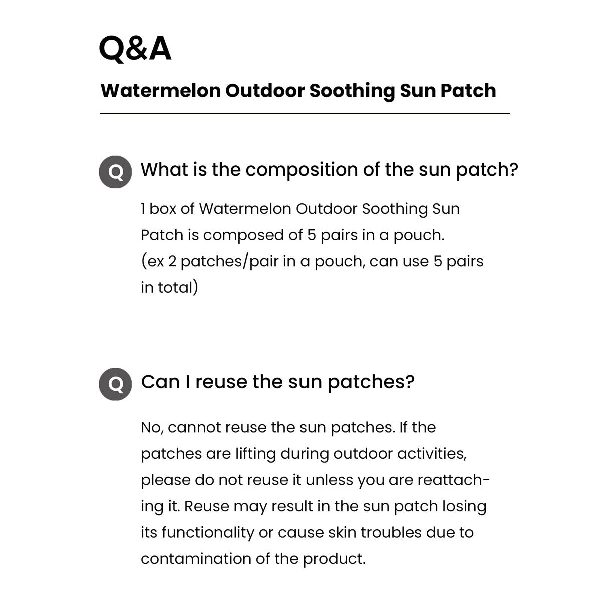 Watermelon Soothing Sun Patch 5pcs