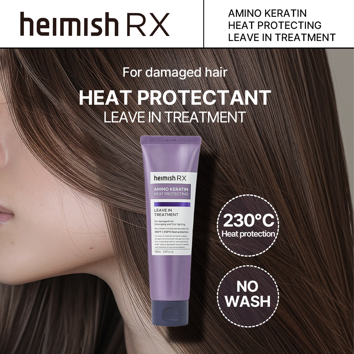 RX AMINO KERATIN HEAT PROTECTING LEAVE IN TREATMENT 150ml – heimish US