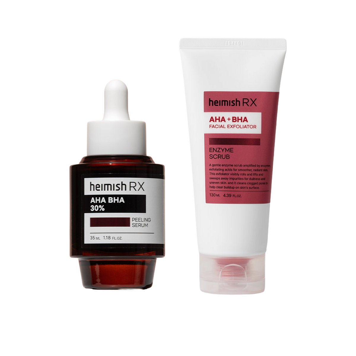 Glow Reset Set (RX AHA BHA Enzyme Scrub 130ml +RX AHA BHA PEELING SERUM 35ml)