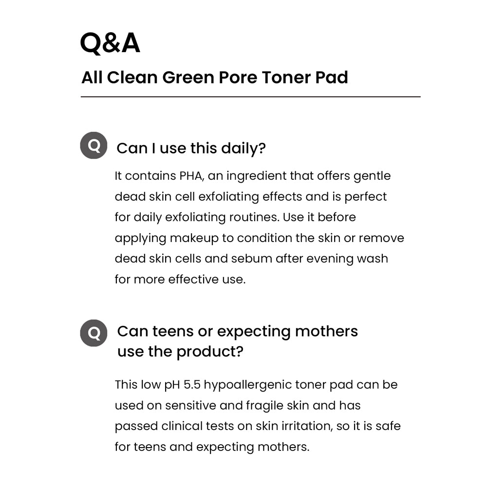 All Clean Green Pore Toner Pads 300g/10.58oz/75ea